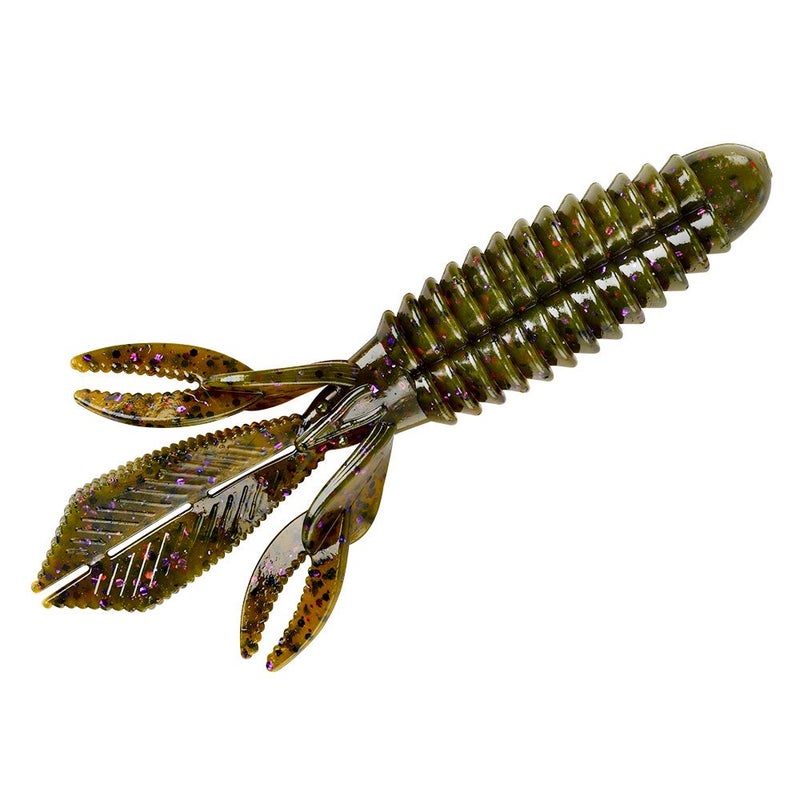 Yum Lures YWBG444 Wooly Bug Fishing Bait, Green Pumpkin/Purple, 4.25'' - Image 1